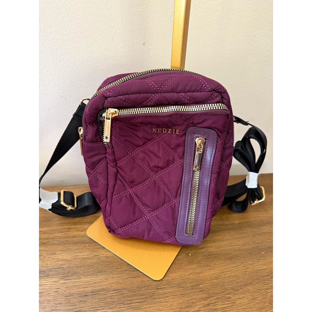 Kedzie Cloud 9 Convertible Backpack Sling Crossbody Mulberry Quilted Bag
